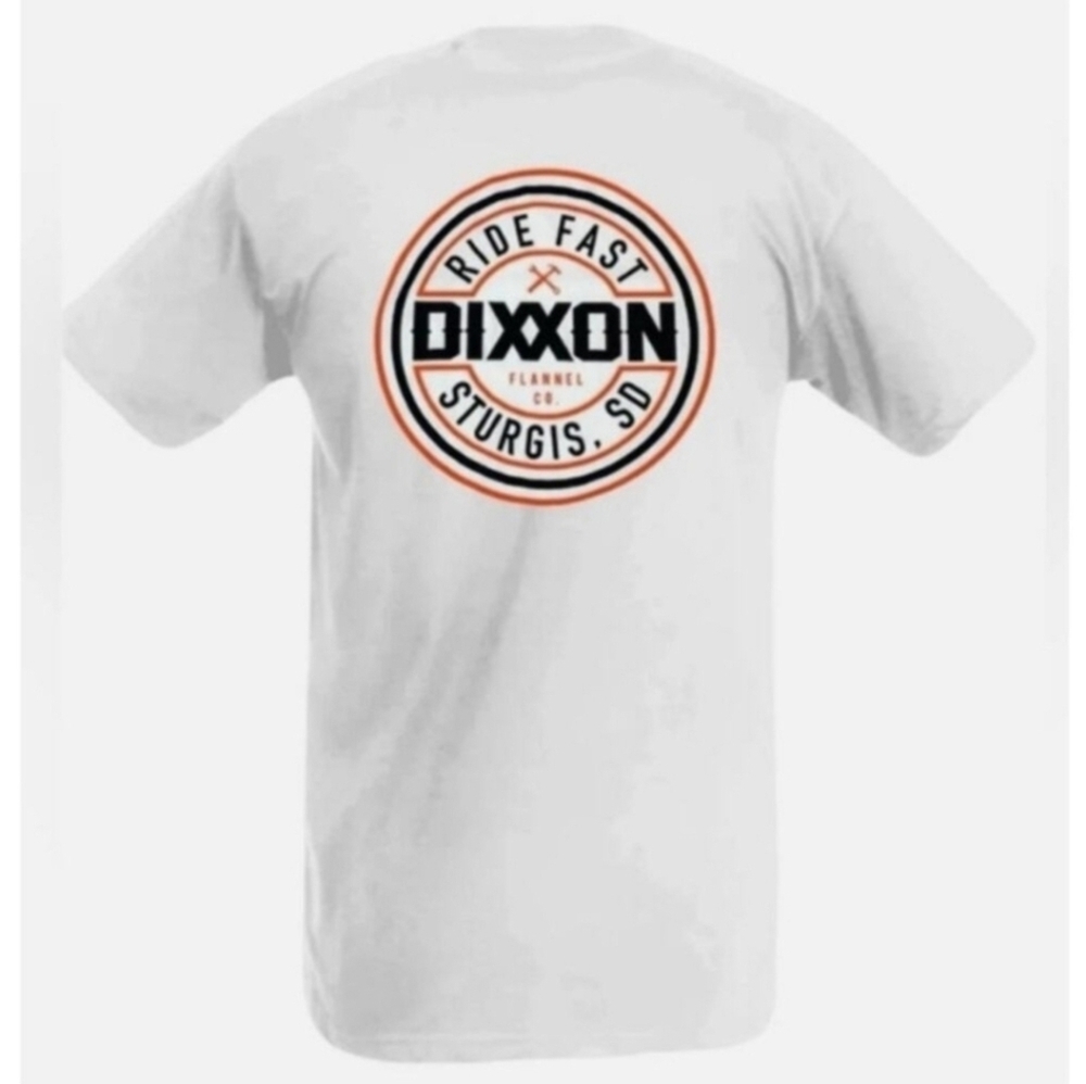 NWT Men's Dixxon White Tee Sturgis Ride Fast Corpo Short Sleeve Shirt Large